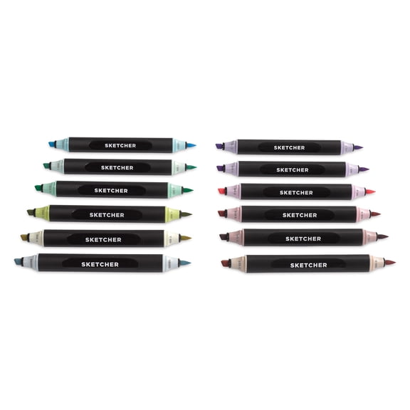 Molotow Sketcher Twin Graphic Markers - Pastel Kit, Set of 12
