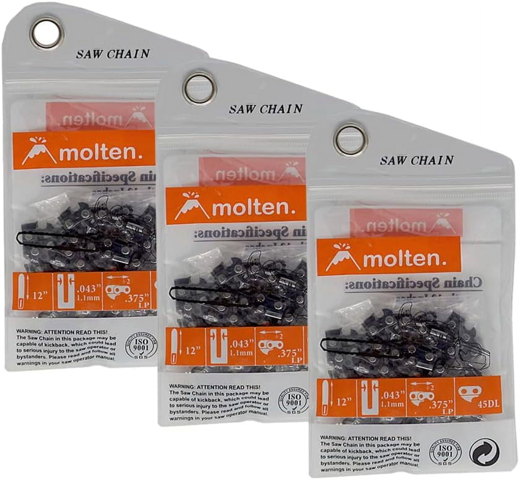 Molten. 12 Inch Chainsaw Chain for Black Decker Dewalt Chainsaw R45 R45 ...