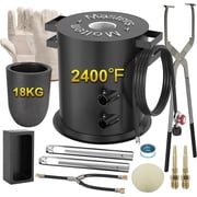 Molten Masters 18KG Propane Metal Melting Furnace Kit, 2400 F High-Heat Foundry with 135,000 BTU Regulator for Gold, Silver, Copper, Aluminum Smelting