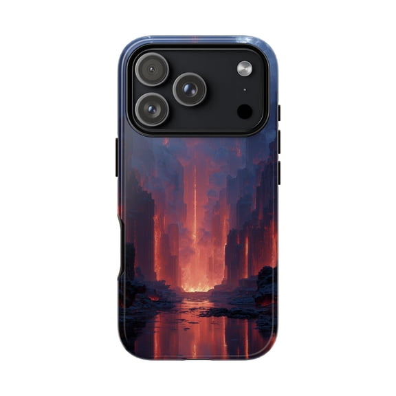 Molten Obsidian Canyon Lava Inferno Fiery Valley Phone Case with iPhone 17 to 11 Pro Max