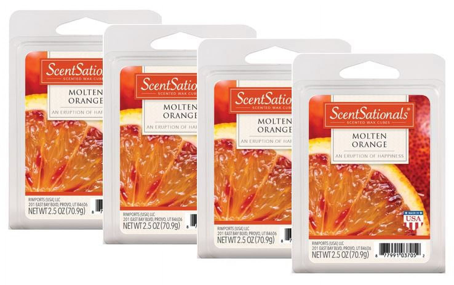 Molten Orange Scented Wax Melts, ScentSationals, 2.5 oz (4-Pack) 