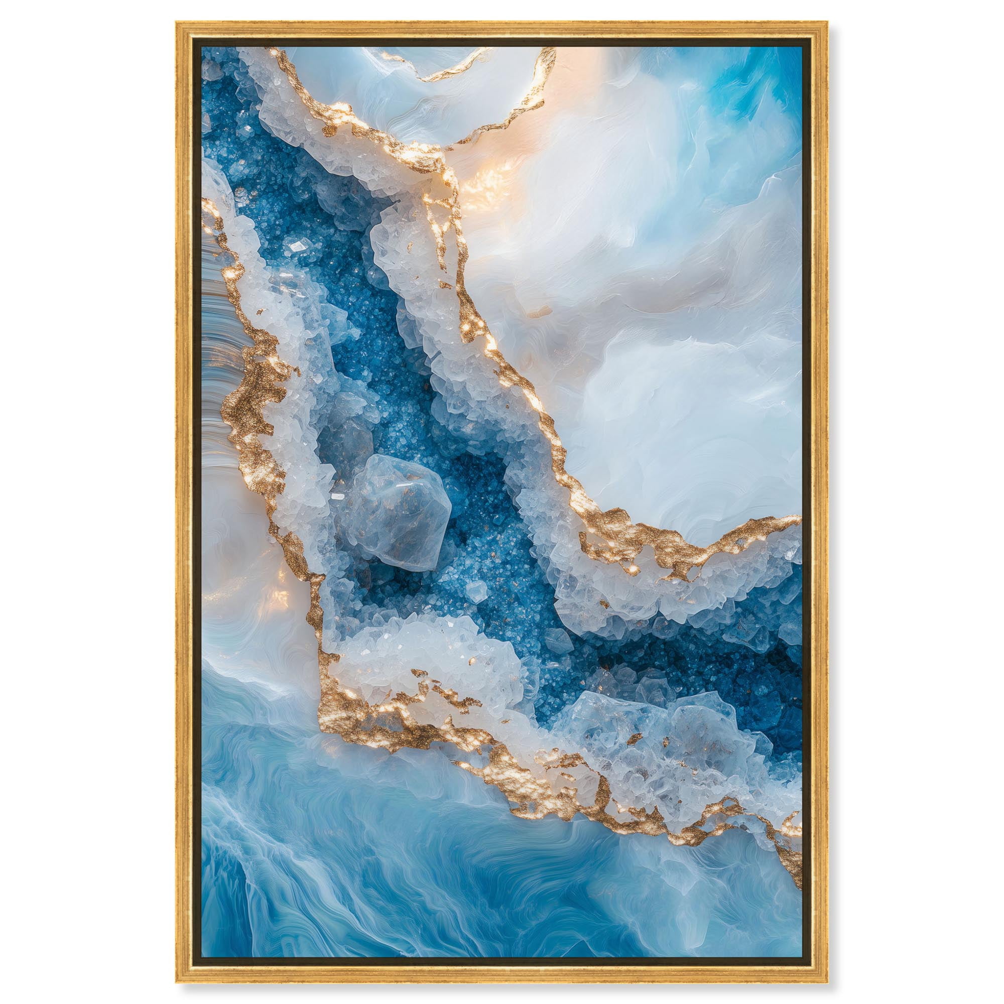 Molten Topaz I Canvas Geode Wall Decor by Art Remedy, Gold Frame, 10 x ...