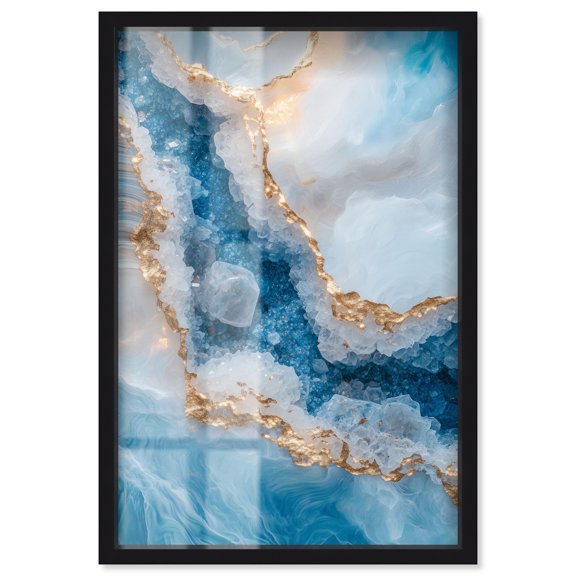Molten Topaz I Shadowbox Print Geode Wall Decor by Art Remedy, Black Frame, 24 x 36