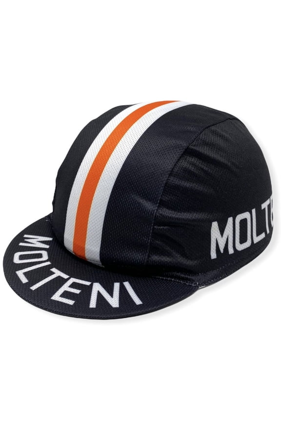 Molteni Men's Retro Vintage Classic Coolmax Breathable Fabric Cycling Hat Cap (Black 2)