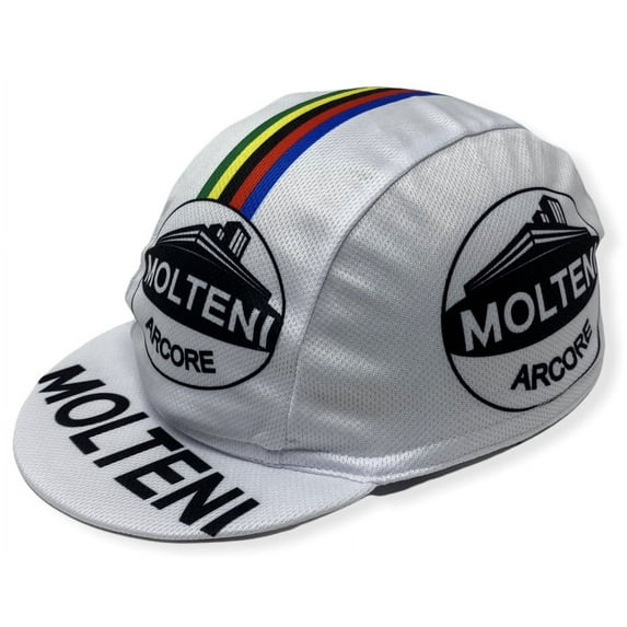 Molteni Men's Retro Vintage Classic Coolmax Breathable Fabric Cycling Hat Cap (White)