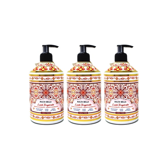 Molto Bella Hand Soap, Lush Tropicale Scent, 21.3 fl oz, 3 Pack