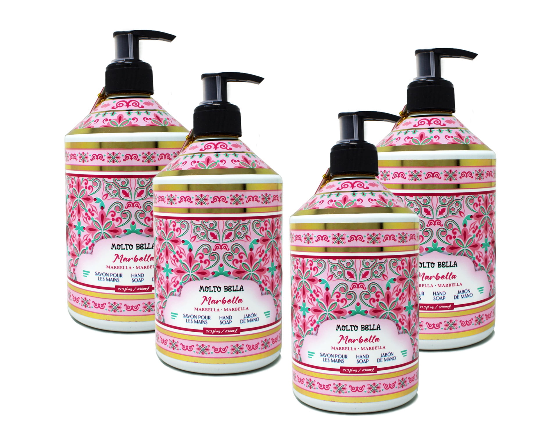 Molto Bella Hand Soap, Marbella Scent, 21.3 fl oz 4 Pack