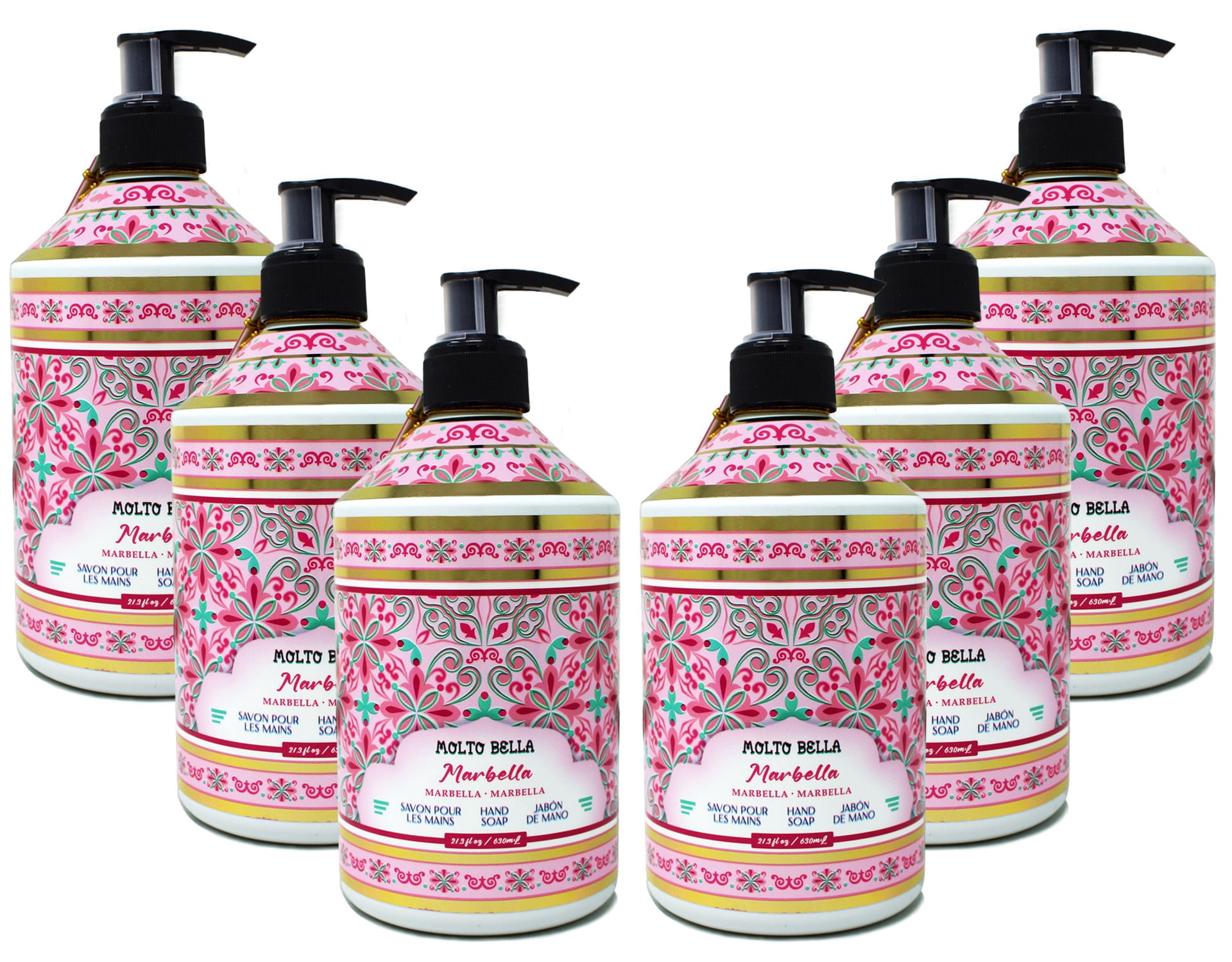 Molto Bella Hand Soap, Marbella Scent, 21.3 fl oz 6 Pack