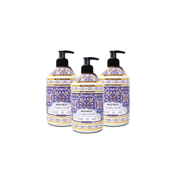 Molto Bella Liquid Hand Soap, Vanilla Velvet Scent, 21.3 fl oz 3 Pack