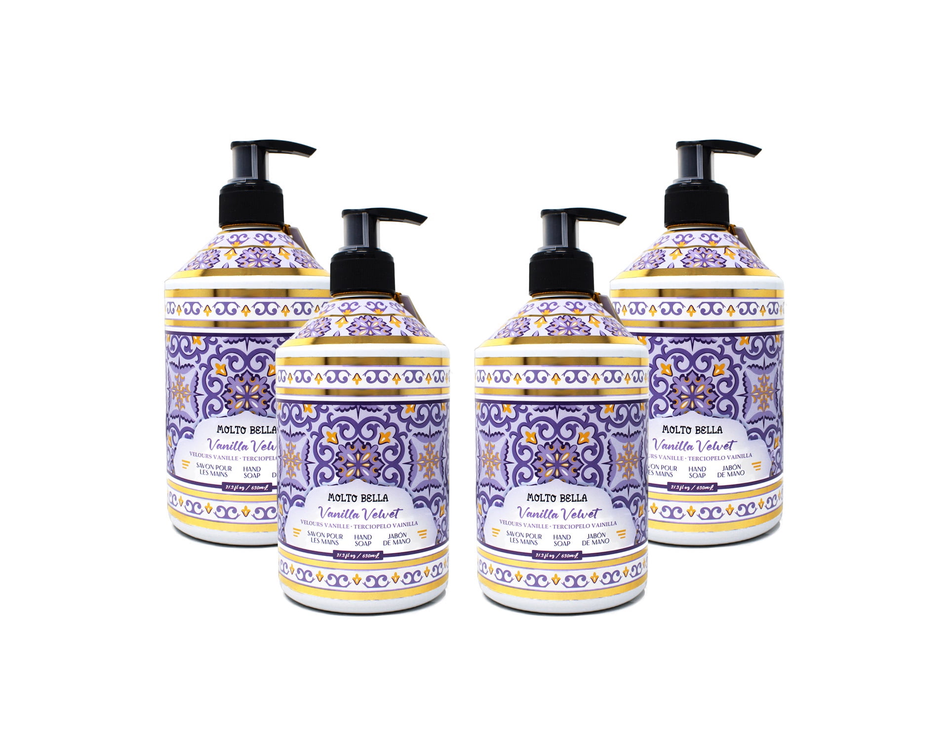 Molto Bella Liquid Hand Soap, Vanilla Velvet Scent, 21.3 fl oz 4 Pack