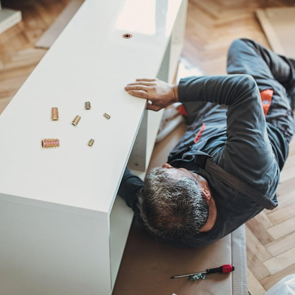 Moluckfu 100Pcs Safe Use Bolt Metal Insert Thickened Design for Furniture Manufacturers 2.5X1X1in