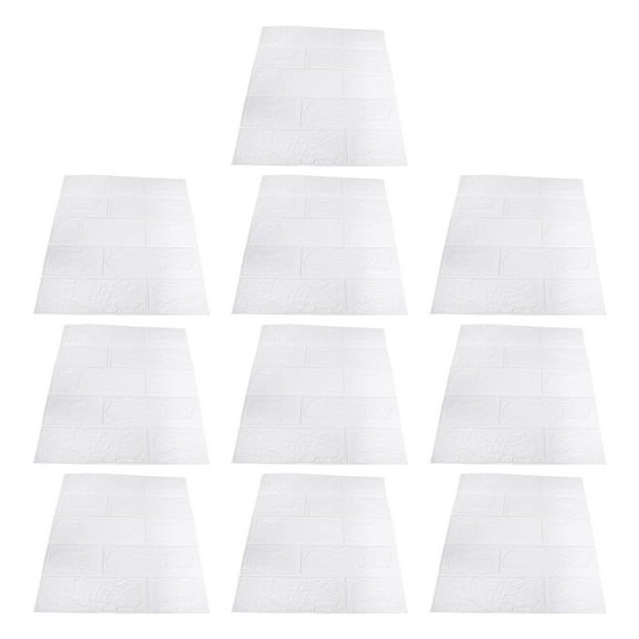 Moluckfu 10Pcs 3D Faux Brick Wall Panels for TV Wall with Brick Wall Sticker Feature