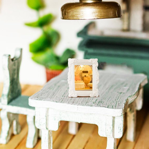 Moluckfu 10Pcs Resin Photo Frame Props with Retro Design for Home Decoration
