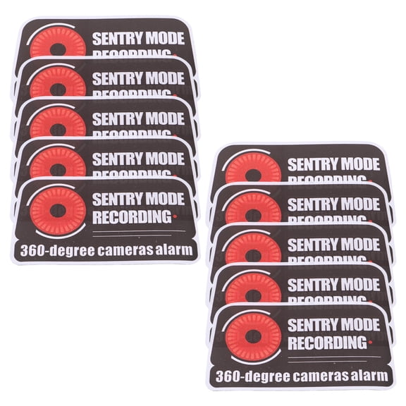 Moluckfu 10Pcs Sentry Mode Static Sticker Car Security Camera Warning Decals Multi Color