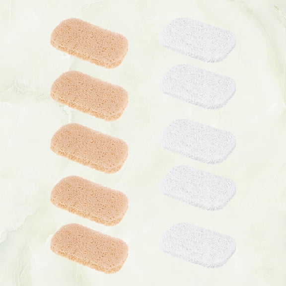 Moluckfu 10Pcs Soap Holder for Bathroom Ellipse PVC Non-slip Water Drainage White Beige