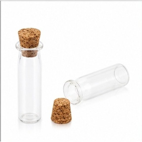 Moluckfu 10pcs Mini Wish Note Bottles Transparent Glass for Craft Projects Artists Crafters