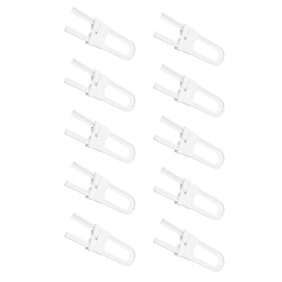 Moluckfu 10pcs Safety Sliding Cabinet Lock U Shaped ABS White for Cabinets