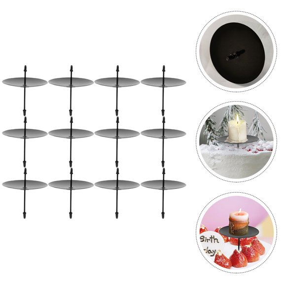 Moluckfu 12Pcs Black Metal Candle Fixing Clips for Lampshade Candle Stability during Festivals