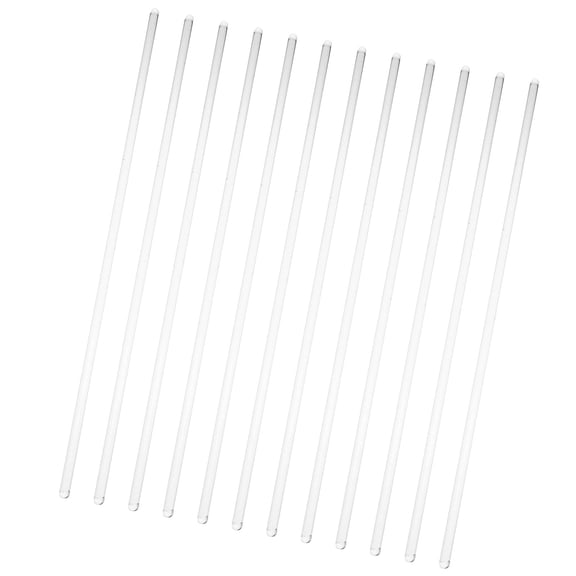 Moluckfu Glass Stir Rod Transparent Stirring Rod Glass 12 Pcs