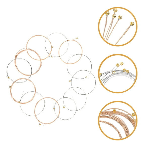 Moluckfu 12Pcs Replacement Guitar Strings Acoustic Strings Volume Balance for Guitarists