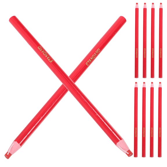Moluckfu 12Pcs Tailor Grease Pencils Red for Quick Precise Marking Sewing Notions