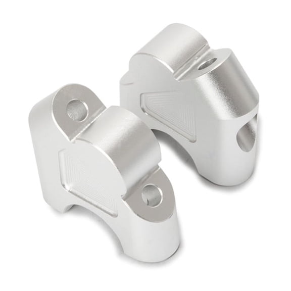 Moluckfu Cnc Aluminum Handlebar Riser, Plated Silver, Easy to Carry and Install