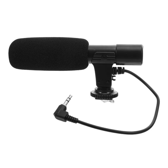 Moluckfu 1Pc Camera Microphone for Interview Recording Compatible with Dslr Camcorder Phone Black