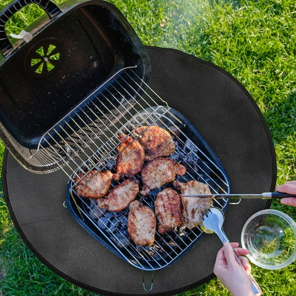 Moluckfu 1Pcs Fire Pit Mat for Camping and Outdoor Activities Fire Resistant Oil Proof 91.5X91.5X0.6CM