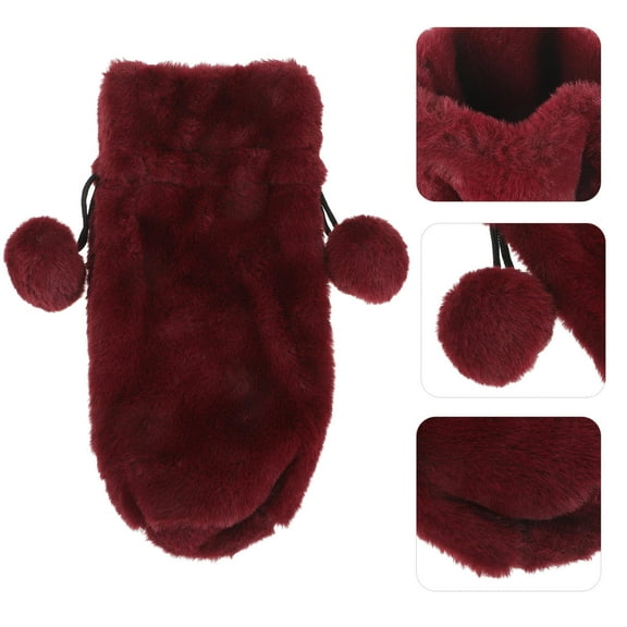 Moluckfu 1Pcs Plush Wine Sleeve for Bottle Protector in Dark Red Color and 12.2x9in Size