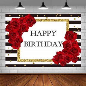 Moluckfu Romantic Red Birthday Backdrop Cloth for Party Decorations and Photo Booth Background