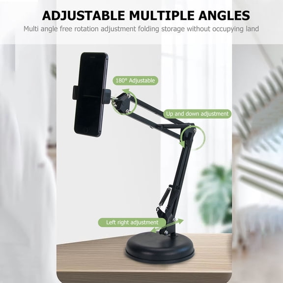 Moluckfu 1Set Black Metal Scissor Arm Camera Stand Adjustable Desktop Webcam Holder for Recording