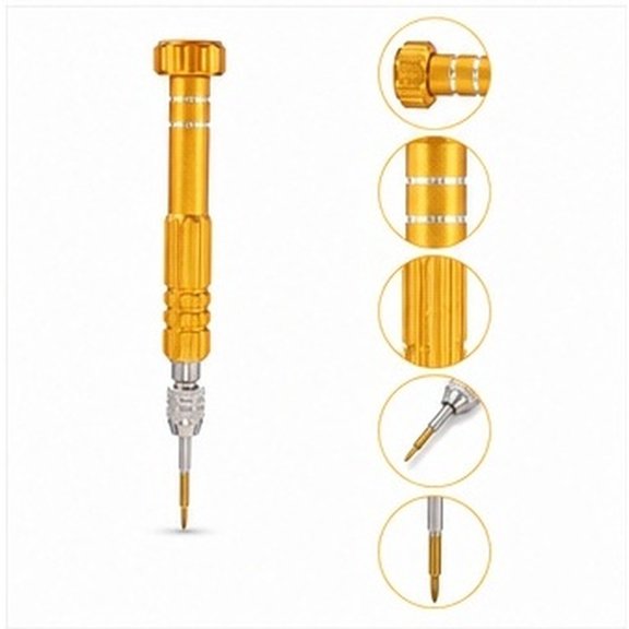 Moluckfu 1Set Professional Repair Tool Precision Screwdriver Kit with Stable Bit Installation in Plated Gold