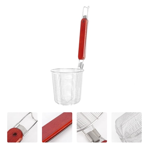 Moluckfu 1Pcs Pasta Strainer Basket Stainless Steel Wire Mesh Kitchen Sieve for Noodle Draining Food Grade Alloy