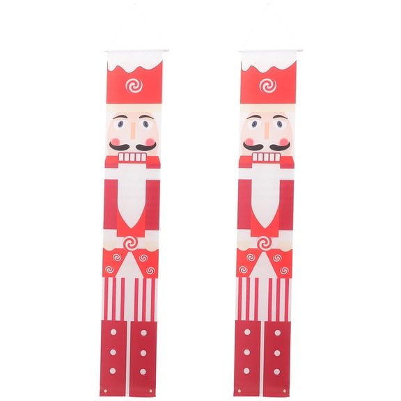 Moluckfu Nutcracker Christmas Front Door Banner Polyester Porch Decoration
