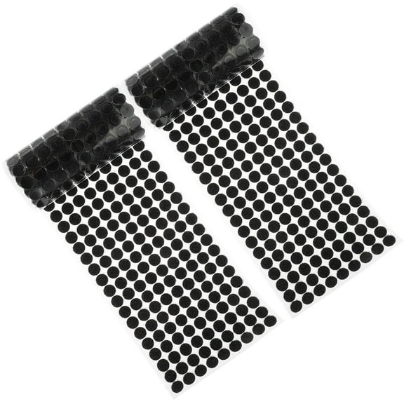 Moluckfu 2 Rolls Adhesive Stickers Round Sticky Dots for Diy Projects Home Use Office Use Black Nylon Material