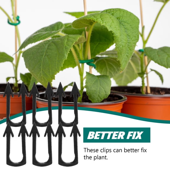 Moluckfu 200Pcs Plant Fixing Clips Black PVC For Plant Binding And Clip Set In Gardens And Agricultural Use