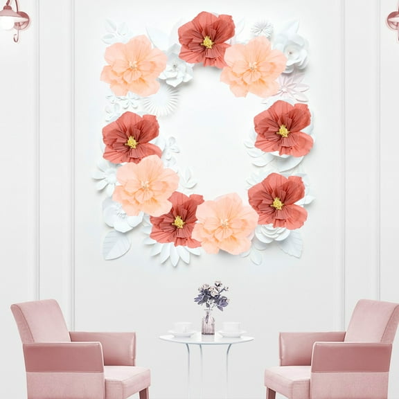 Moluckfu 20Pcs 3D Wrinkle Design Paper Flowers for Weddings Birthdays Holiday Parties