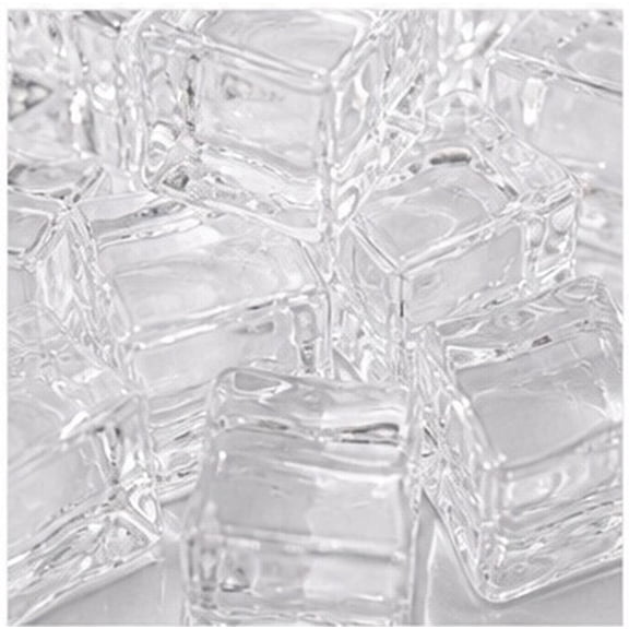 Moluckfu 20Pcs Transparent Artificial Ice Cubes Decorative Acrylic Ice Cube Model for Bar Photography