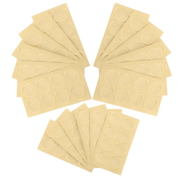 Moluckfu 20pcs Sticker for Baking Packaging Golden Paper Circular Stamps for Invitations
