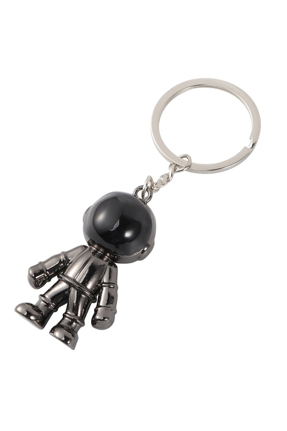 2Pcs Black Astronaut Keyrings Made of Alloy Lightweight Space Robot Keychain for Bags