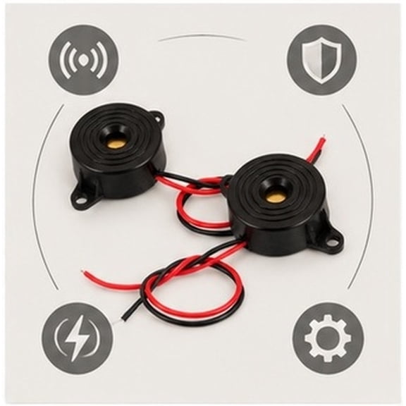 Moluckfu 2Pcs Black Electronic Buzzer Plastic for Security Systems Applications