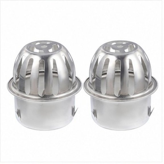 Moluckfu 2Pcs Drainage Grate Filter Stainless Steel Gutter Downspout Protection Covers Easy Installation Silver
