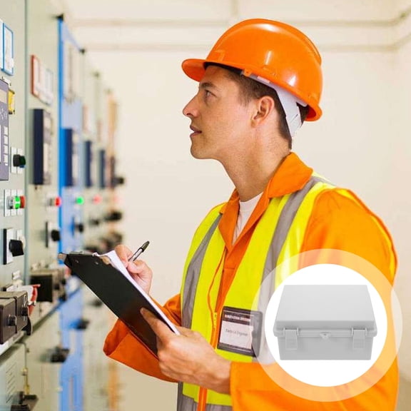 Moluckfu 2Pcs Junction Box for Electrical Projects Grey White Rectangular ABS Material 11.0*6.7*4.3in