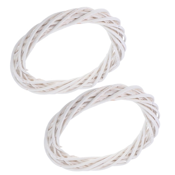 Moluckfu 2Pcs White Grapevine Wreath Base Handmade Rustic Willow Wreath Frame for Decoration