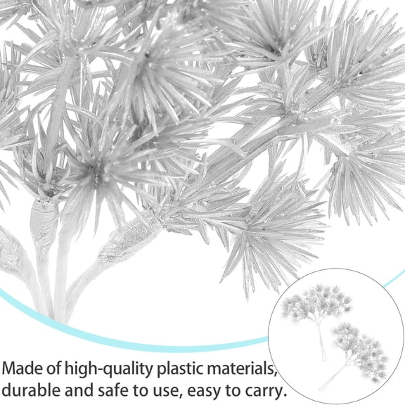 Moluckfu 2Pcs Plated Silver Artificial Pine Cone Picks Plastic Christmas Wreath Decoration