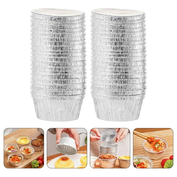 Moluckfu 30Pcs Muffin Baking Molds Silver Tinfoil For Family Gathering