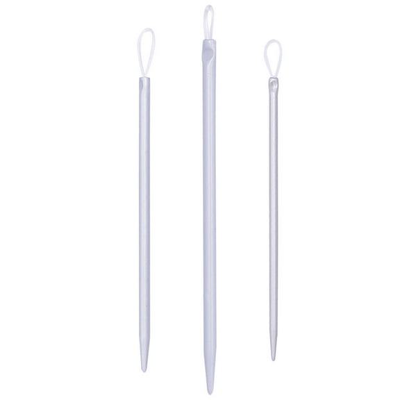 Moluckfu 3Pcs Wool Threader Hand Sewing Needle Threaders for Yarn Silver Plastic Simple Design