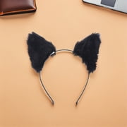 Moluckfu Cute Black Furry Ears Headband Soft Comfortable for Costume Use