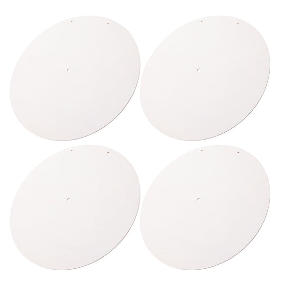 Moluckfu 4pcs 11.8" Round Wooden Blank Clock Face for DIY Crafts