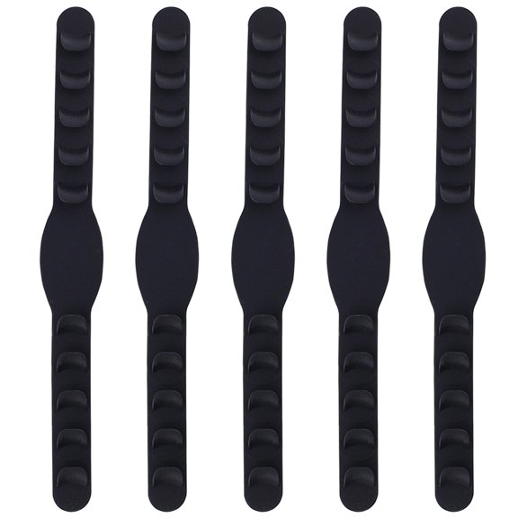 Moluckfu 5Pcs Adjustable Black Silicone Mask Hanging Hook for Motorcycle Climbing and Outdoor Use